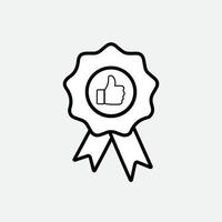 icono de sello de roseta, icono de medalla aprobado o certificado en un diseño plano. recompensa de alta calidad. trazo editable. se puede utilizar para productos digitales, presentaciones, diseño de impresión y más. vector