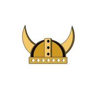 casco vikingo futurista. adecuado para tienda de juegos, desarrollador de juegos, blog de revisión de juegos o canal de vlogs, fanático o comunidad de juegos, etc. vector