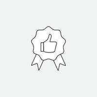 Rosette stamp icon, Approved or certified medal icon in a flat design. High quality reward. Editable Stroke. Can be used for digital product, presentation, print design and more. vector