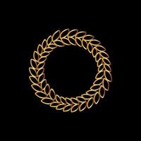 Gold award laurel wreath on dark background. vector