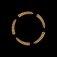 Gold award laurel wreath on dark background. vector