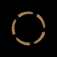 Gold award laurel wreath on dark background. vector