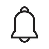 Message notification bell outline flat icon for apps and social media app. Contour of bell vector illustration