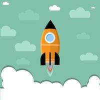 Rocket launch ship. start up, illustration concept of new business product on a market. vector