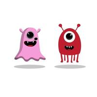 Cute cartoon monsters character. Monsters in flat style vector. Vector illustration.