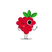 illustration vector graphic of raspberry kawaii. Cute Raspberry bundle set premium vector. Perfect for your product, like juice,etc.