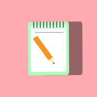 Lesson pencil notebook icon. Flat illustration of lesson pencil notebook vector icon for web design