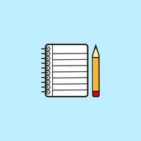 Lesson pencil notebook icon. Flat illustration of lesson pencil notebook vector icon for web design