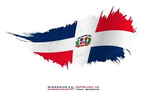 Flag of Dominican Republic in grunge style with waving effect. vector