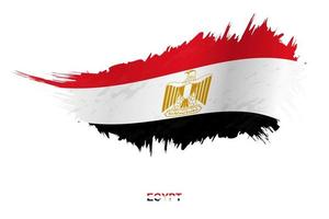 Flag of Egypt in grunge style with waving effect. vector