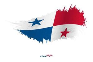 Flag of Panama in grunge style with waving effect. vector