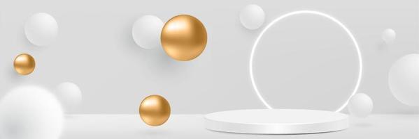 Flowing white and pink soft spheres. Vector realistic illustration. Abstract background with 3d geometric shapes. Modern cover design. .Ads banner or brochure template. Dynamic wallpaper.