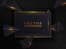 Golden particle shining and triangle on dark background. Glowing golden background. Stippling texture. vector