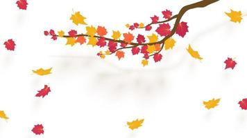 Fall background with leaves. Autumnal frame from trees. vector