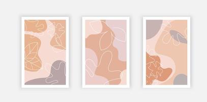 Set of eight abstract backgrounds. Hand drawn various shapes and doodle objects. Contemporary modern trendy vector illustrations. Every background is isolated. Pastel colors