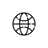 Globe line icon vector. Internet icon vector