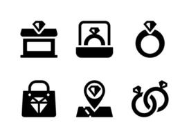 Simple Set of Jewelry Related Vector Solid Icons.