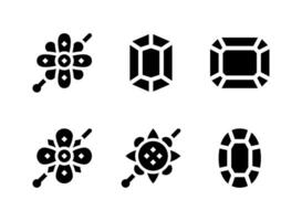 Simple Set of Jewelry Related Vector Solid Icons.