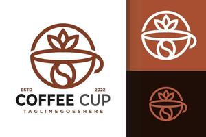 diseño de logotipo de taza de café, vector de logotipos de identidad de marca, logotipo moderno, plantilla de ilustración vectorial de diseños de logotipos