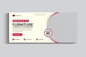 Furniture Social Media Cover and Web Banner Template vector