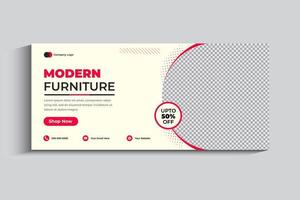 portada de redes sociales de muebles y plantilla de banner web vector