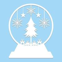 Christmas Snow Globe Paper Cut vector