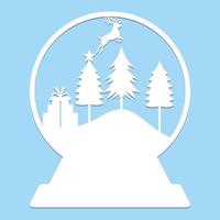 Christmas Snow Globe Paper Cut vector