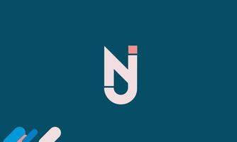 Alphabet letters Initials Monogram logo NJ, JN, N and J vector