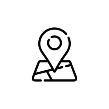 vector de icono de línea de mapa. icono de mapa de puntero
