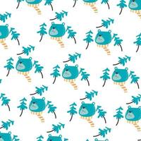 Cute animal character pattern suitable for wallpaper vector