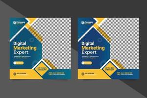 Digital business marketing social media post template vector