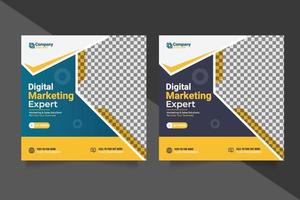 Digital business marketing social media post template vector