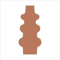 Vector illustration of modern ceramic vase. Single element in trendy boho style isolated on white background