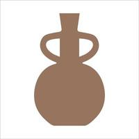 Vector illustration of modern ceramic vase. Single element in trendy boho style isolated on white background