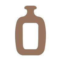 Vector illustration of modern ceramic vase. Single element in trendy boho style isolated on white background