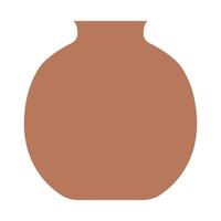 Vector illustration of modern ceramic vase. Single element in trendy boho style isolated on white background