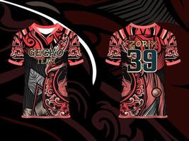 Abstract Raglan sleeve Jersey Design Template for Team Uniforms gamming apparel vector