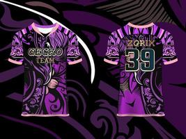 Abstract Raglan sleeve Jersey Design Template for Team Uniforms gamming apparel vector