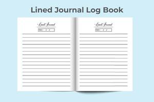 Line journal log book interior. Simple lined journal notebook. Diary interior template. Log book interior. Lined journal interior design. Simple task list diary template. vector