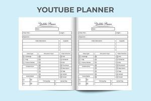 Video planner notebook interior. Video schedule and tracker log book. Video checklist template interior. Video planner journal interior. vector