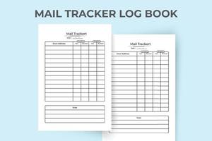 Mail tracker log book interior. Mail incoming and outgoing diary interior. Business information logbook. Mail checklist journal. Mail tracker log book interior. Notebook interior. vector