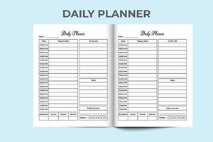 Daily planner log book interior. Daily routine planner notebook. Work schedule template. Daily planner journal interior. Task planner logbook. Notebook interior. vector