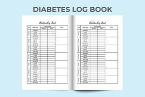 Diabetes tracker notebook interior. Weekly diabetes tracker log book. Medical tracker journal. Log book interior. Medical notebook and diabetes checker interior. vector