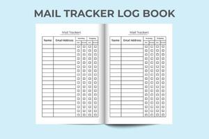 Mail checker log book interior. Mail checklist notebook template. Mail tracker incoming and outgoing journals. Mail tracker journal interior vector. Logbook interior. vector