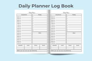 Daily planner log book interior. Daily routine planner notebook. Daily planner journal template. Work schedule template. interior notebook. Daily schedule journal interior. Task log book. vector