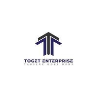 Abstract initial letter TE or ET logo in blue-black color isolated in white background applied for real estate firm logo also suitable for the brands or companies have initial name ET or TE. vector