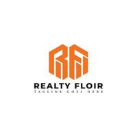 Abstract initial letter RF or FR logo in orange color isolated in white background applied for residential construction company logo also suitable for the brands or companies have initial name FR. vector