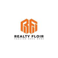 Abstract initial letter RF or FR logo in orange color isolated in white background applied for residential construction company logo also suitable for the brands or companies have initial name FR. vector