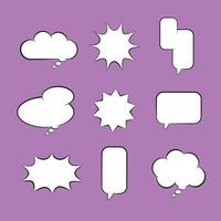 3D speech bubble chat cloud icon collection vector