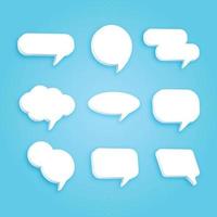 3D speech bubble chat modern design icon collection set vector